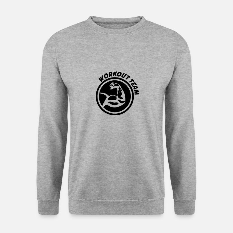 bizeps workout - Unisex Pullover - Weißgrau meliert