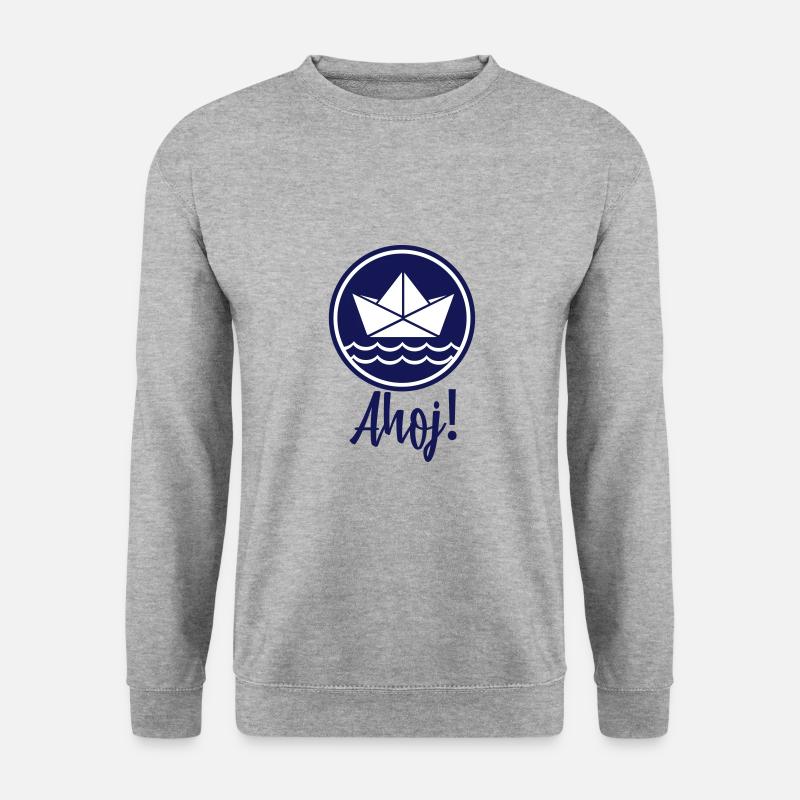 Ahoj - Unisex Pullover - Weißgrau meliert
