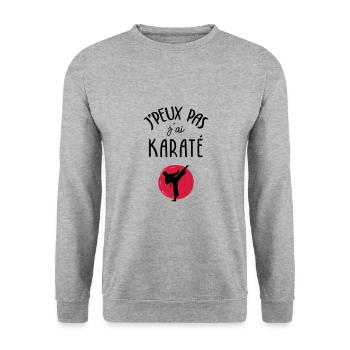 J'peux pas j'ai karaté - Sweat-shirt Unisexe - gris chiné - Devant - Alina (178cm) & Michal (187cm)