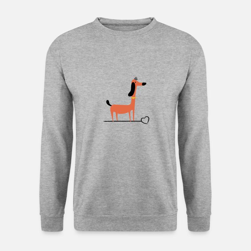 Teckel-teckel-teckel-amour teckel-teckel - Sweat-shirt Unisexe - gris chiné