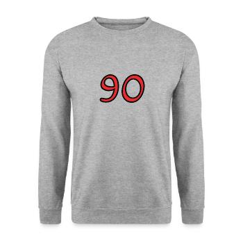 90. 90 YEARS. 90TH ANNIVERSARY. 90TH ANNIVERSARY. - Unisex Sweatshirt - salt & pepper - Front - Alina (178cm) & Michal (187cm)