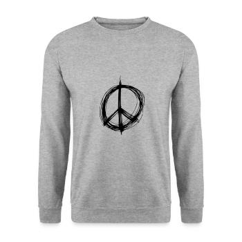 Peace Sign Drawing Peace Sketch black - Unisex Sweatshirt - salt & pepper - Front - Alina (178cm) & Michal (187cm)