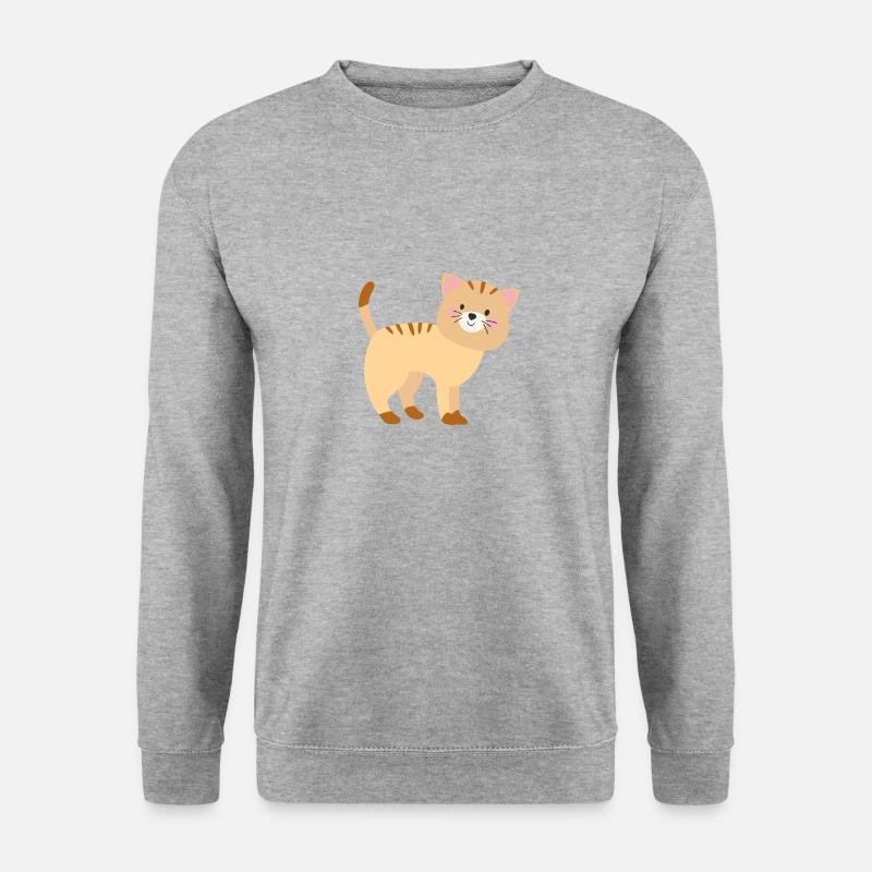 Süße Katze - Unisex Pullover - Weißgrau meliert