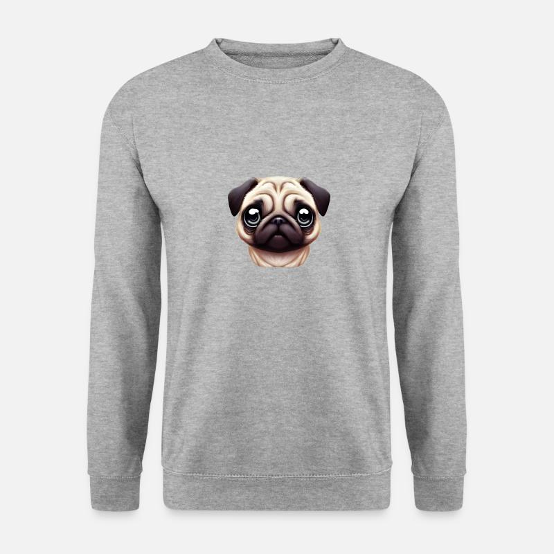 Unique Pug Portrait - Unisex Sweatshirt - salt & pepper