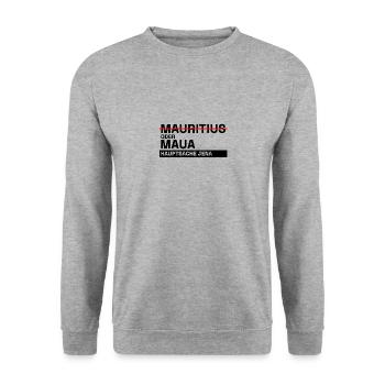 Ostthüringen Merch - Hauptsache Jena - Unisex Pullover - Weißgrau meliert - Vorne - Alina (178cm) & Michal (187cm)