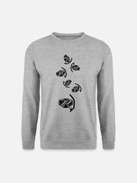 Taucherbrille Silhouette - Unisex Pullover - Weißgrau meliert