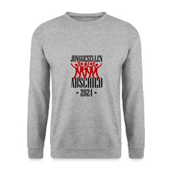 Junggesellenabschied 2024 - Unisex Pullover - Weißgrau meliert - Vorne - Alina (178cm) & Michal (187cm)
