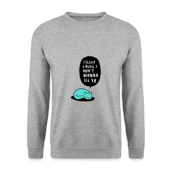 SLEEPING CAT - Unisex Sweatshirt - salt & pepper - Front - Alina (178cm) & Michal (187cm)