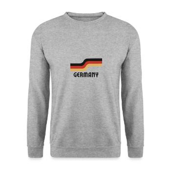 Drapeau rétro Jersey Allemagne - Sweat-shirt Unisexe - gris chiné - Devant - Alina (178cm) & Michal (187cm)