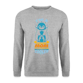Je suis une maman pingouin tout comme une maman normale sauf Mu - Sweat-shirt Unisexe - gris chiné - Devant - Alina (178cm) & Michal (187cm)