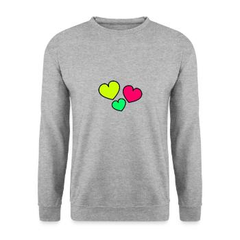 VALENTINE'S DAY. Bachelorette party. I LOVE YOU. I LOVE YOU. LOVE - Unisex Sweatshirt - salt & pepper - Front - Alina (178cm) & Michal (187cm)