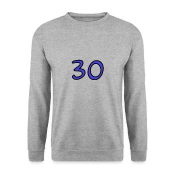 30. 30 ANS. 30e ANNIVERSAIRE. ANNIVERSAIRE 30 ANS. - Sweat-shirt Unisexe - gris chiné - Devant - Alina (178cm) & Michal (187cm)