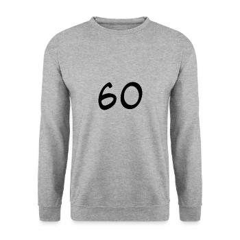 60. 60 YEARS. 60th ANNIVERSARY. 60TH BIRTHDAY. - Unisex Sweatshirt - salt & pepper - Front - Alina (178cm) & Michal (187cm)