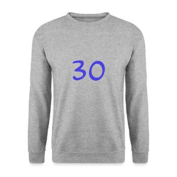 ANNIVERSAIRE. HAPPY BIRTHDAY. JOYEUX ANNIVERSAIRE. - Sweat-shirt Unisexe - gris chiné - Devant - Alina (178cm) & Michal (187cm)