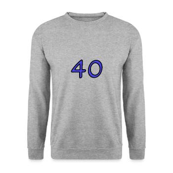 ANNIVERSARY. HAPPY BIRTHDAY. HAPPY BIRTHDAY. - Unisex Sweatshirt - salt & pepper - Front - Alina (178cm) & Michal (187cm)