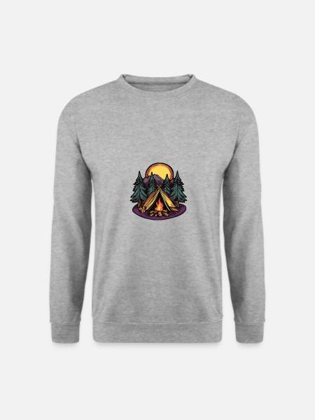 Camping Forest Tent - Unisex Sweatshirt - salt & pepper