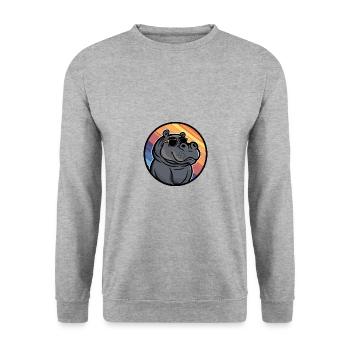 Nilpferd Cool Sommer - Unisex Pullover - Weißgrau meliert - Vorne - Alina (178cm) & Michal (187cm)
