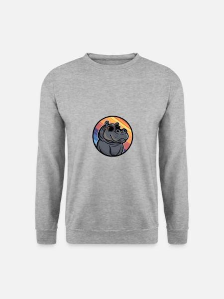 Hippopotamus Cool Summer - Unisex Sweatshirt - salt & pepper