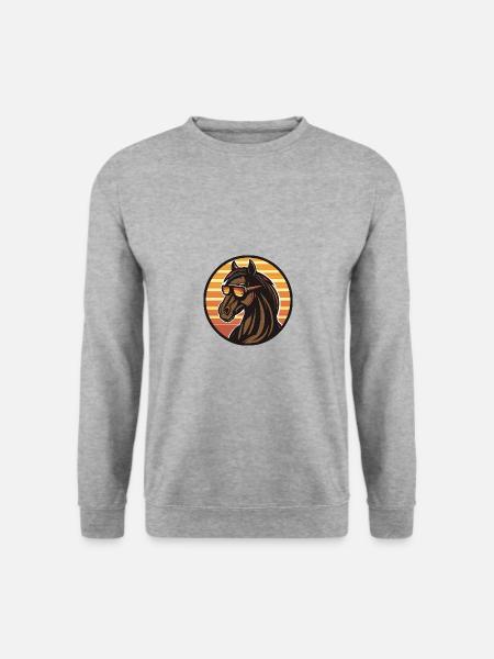 Pferd Cool Sommer - Unisex Pullover - Weißgrau meliert