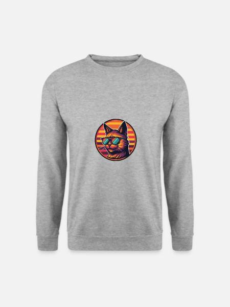 Cat Comic Cool Summer - Unisex Sweatshirt - salt & pepper