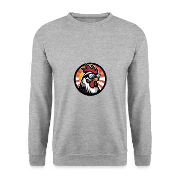 Coq Bande Dessinée Été Cool - Sweat-shirt Unisexe - gris chiné - Devant - Alina (178cm) & Michal (187cm)