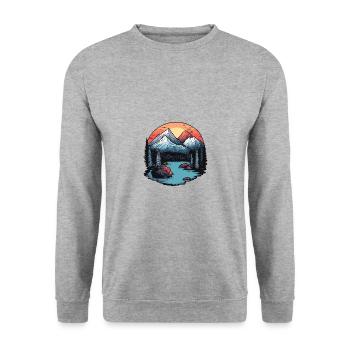 Montagnes Paysage extérieur - Sweat-shirt Unisexe - gris chiné - Devant - Alina (178cm) & Michal (187cm)