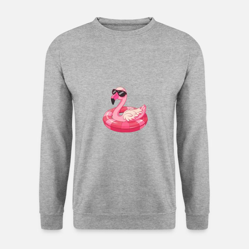 Flamingo Bande Dessinée Cool - Sweat-shirt Unisexe - gris chiné
