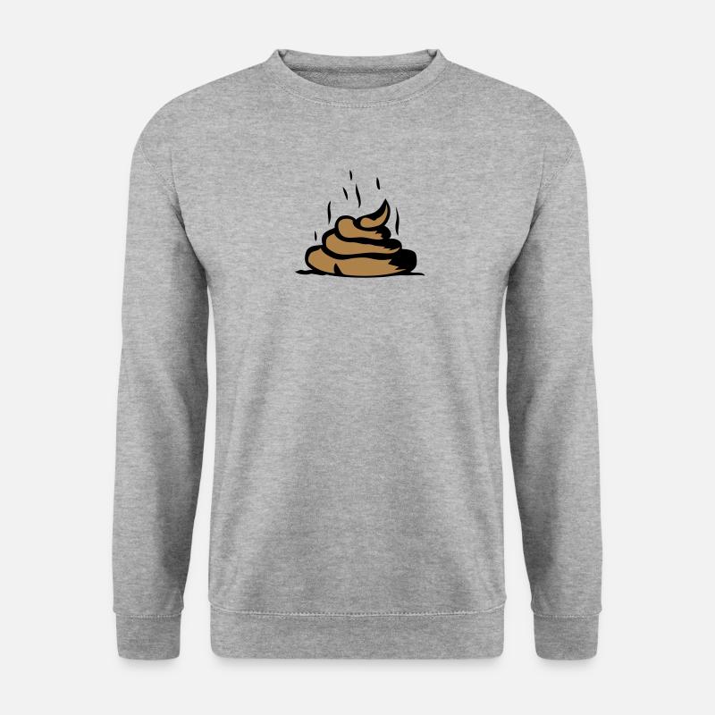 pfui Scheiße Mist poop - Unisex Pullover - Weißgrau meliert