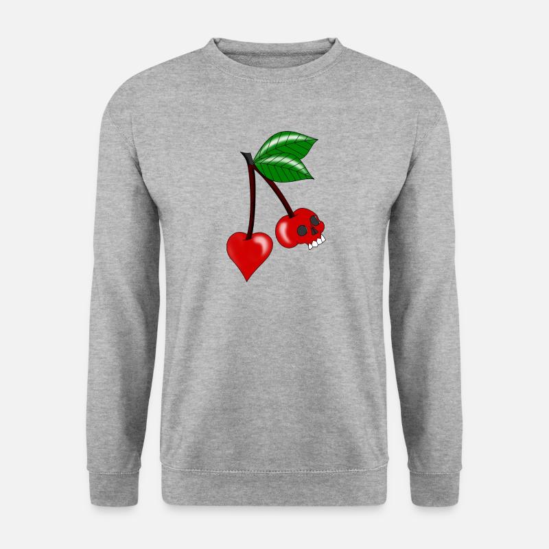 Kirschkernschädel - Unisex Pullover - Weißgrau meliert
