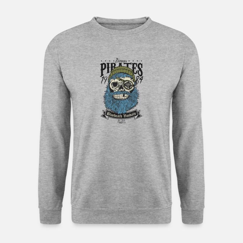 Piratenschädel - Unisex Pullover - Weißgrau meliert