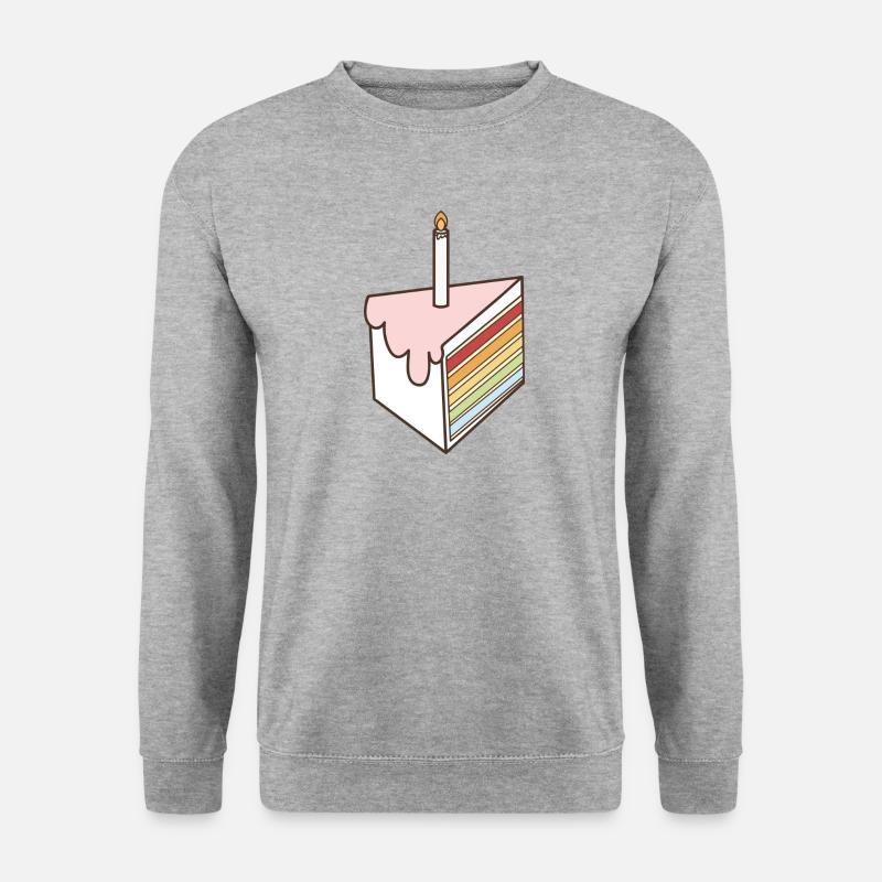 Geburtstagskuchen - Unisex Pullover - Weißgrau meliert