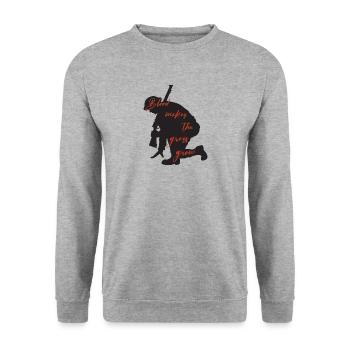 Blood makes the grass grow - Unisex Pullover - Weißgrau meliert - Vorne - Alina (178cm) & Michal (187cm)