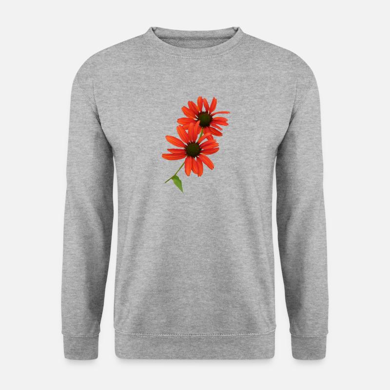 Echinacea ist seit alters her eine Heilpflanze - Unisex Pullover - Weißgrau meliert