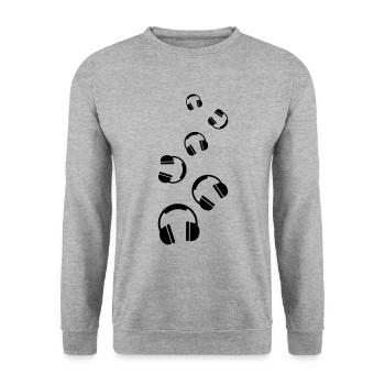 Headphone icon - Unisex Sweatshirt - salt & pepper - Front - Alina (178cm) & Michal (187cm)