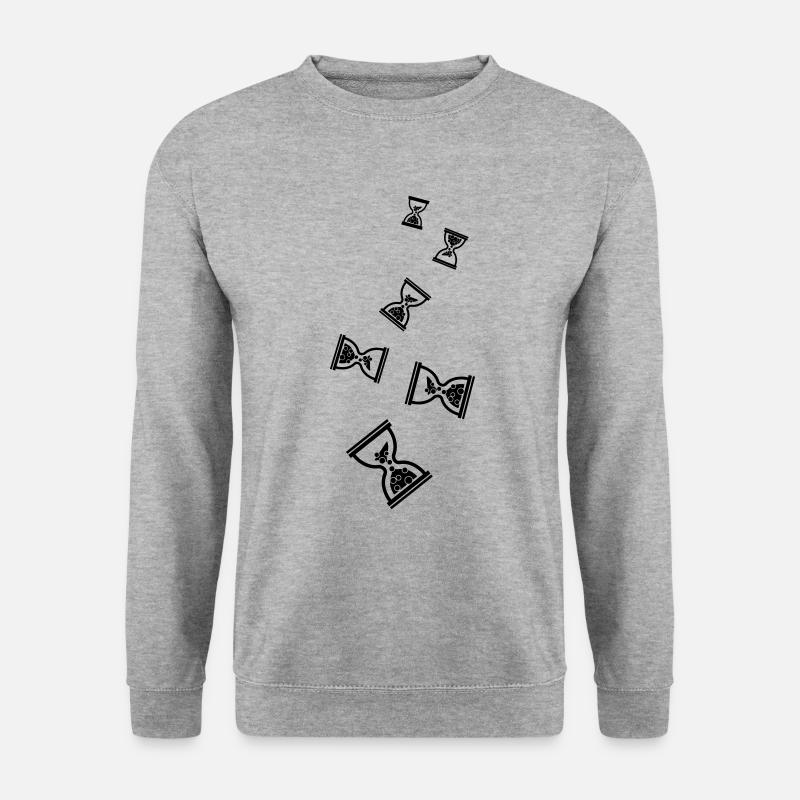 Sanduhr Symbol - Unisex Pullover - Weißgrau meliert