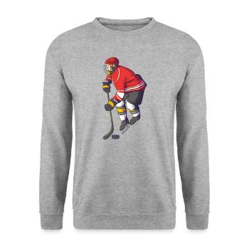 Ice Hockey Player - Unisex Sweatshirt - salt & pepper - Front - Alina (178cm) & Michal (187cm)