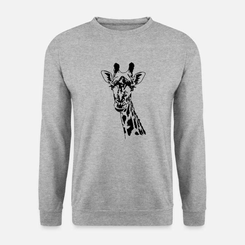 GIRAFFE Wildlife Safari Afrika Wilsigns - Unisex Pullover - Weißgrau meliert