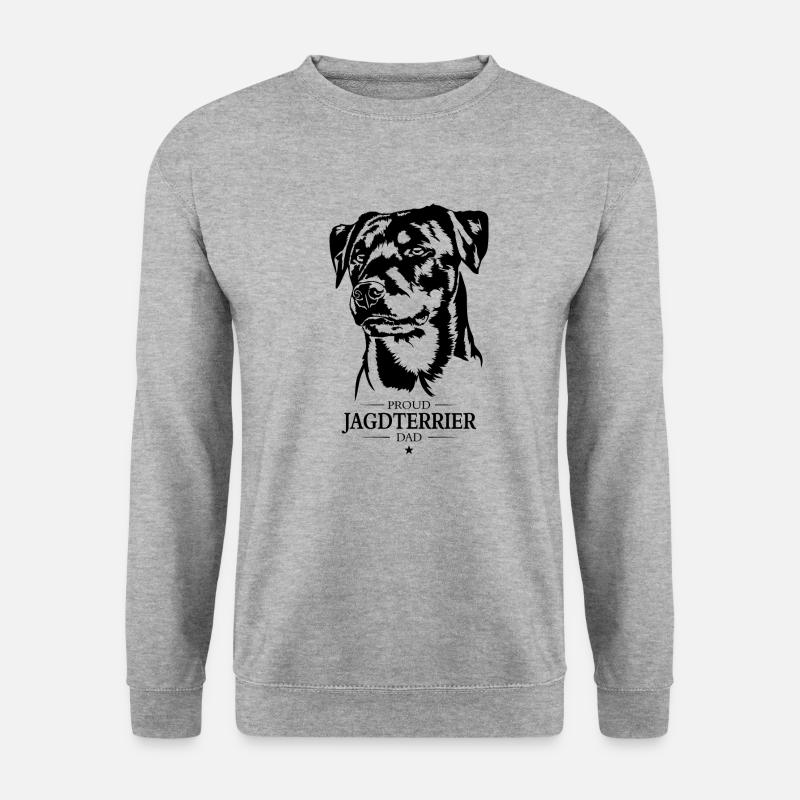 Jagdterrier Dad Hunde Hund Jagdhunde Wilsigns - Unisex Pullover - Weißgrau meliert