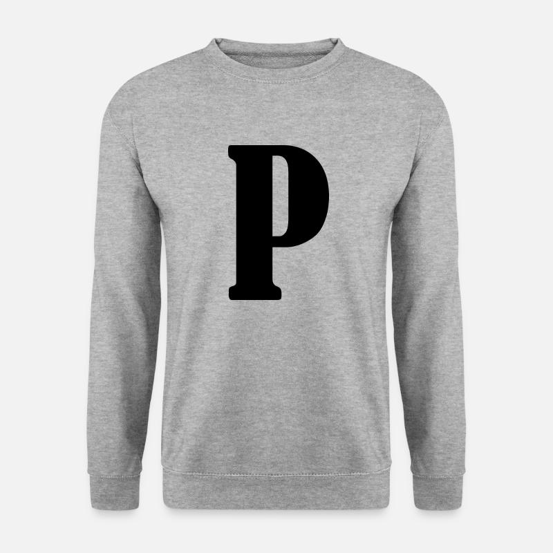 P - Unisex Pullover - Weißgrau meliert