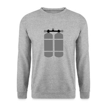 tauchen - Unisex Pullover - Weißgrau meliert - Vorne - Alina (178cm) & Michal (187cm)