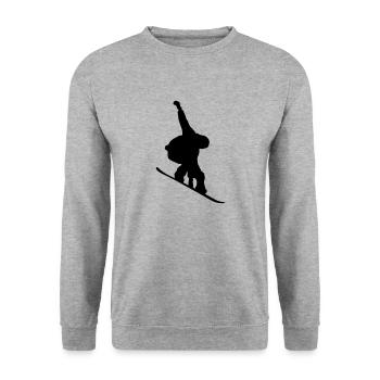 Snowboarder - Sweat-shirt Unisexe - gris chiné - Devant - Alina (178cm) & Michal (187cm)