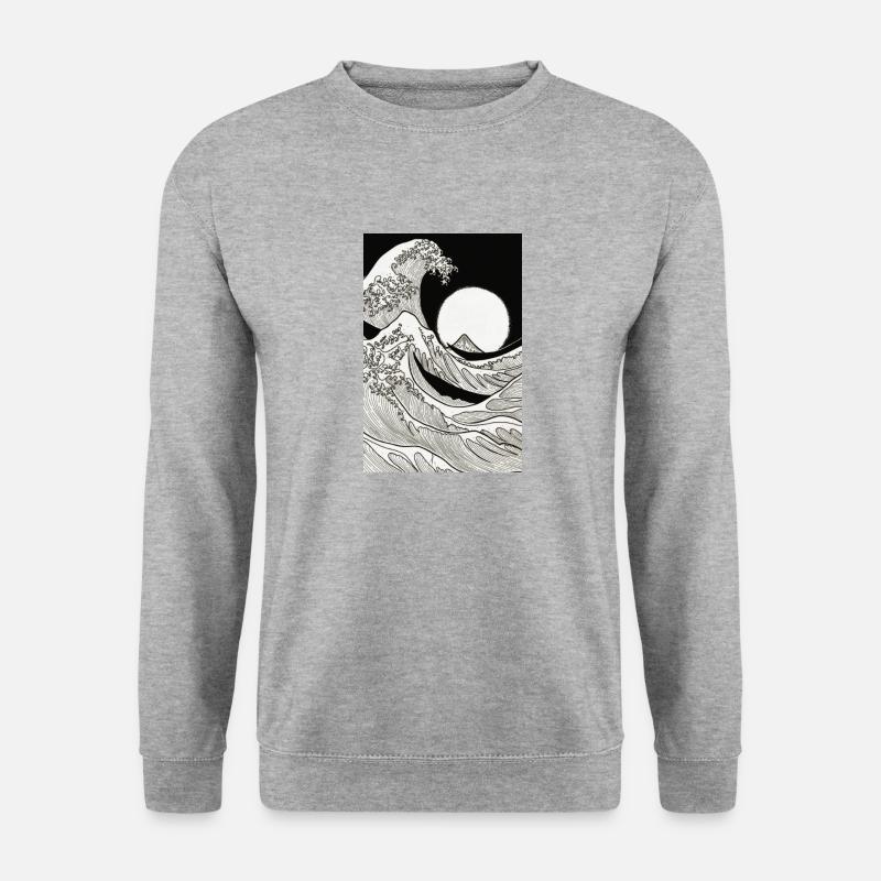 WAVE - Unisex Pullover - Weißgrau meliert
