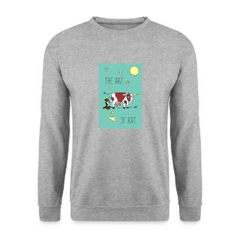 the ART OF ART - Unisex Sweatshirt - salt & pepper - Front - Alina (178cm) & Michal (187cm)