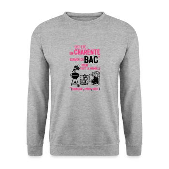 Charente aperitif tray barbecue cooked beer - Unisex Sweatshirt - salt & pepper - Front - Alina (178cm) & Michal (187cm)