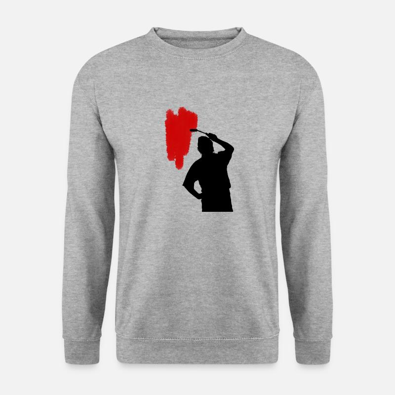 Painting Man - Unisex Pullover - Weißgrau meliert