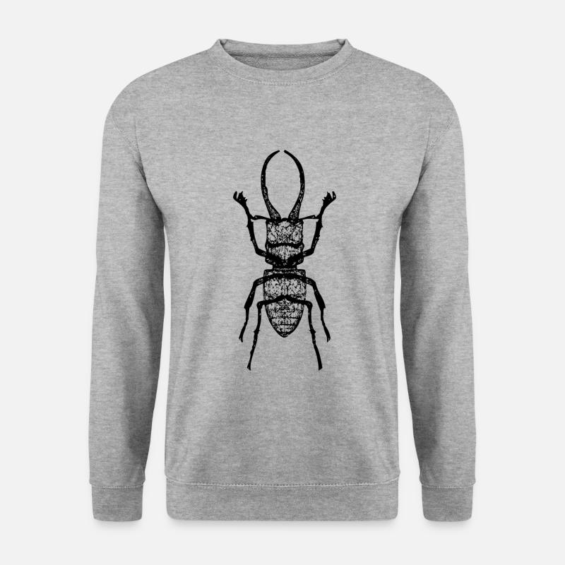 Hirschkäfer - stag beetle - Unisex Pullover - Weißgrau meliert
