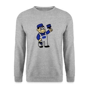 Painter with brush and paint - Unisex Sweatshirt - salt & pepper - Front - Alina (178cm) & Michal (187cm)