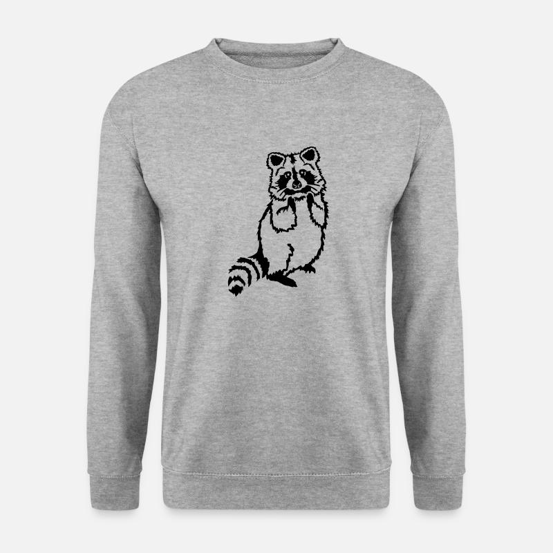 Waschbär - Unisex Pullover - Weißgrau meliert