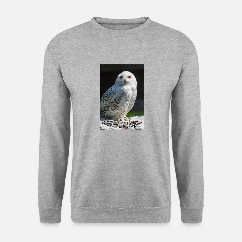 Schau mir in die Augen... - Unisex Pullover - Weißgrau meliert
