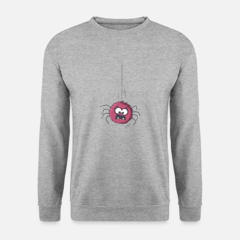 Lustige Cartoon Spinne - Unisex Pullover - Weißgrau meliert